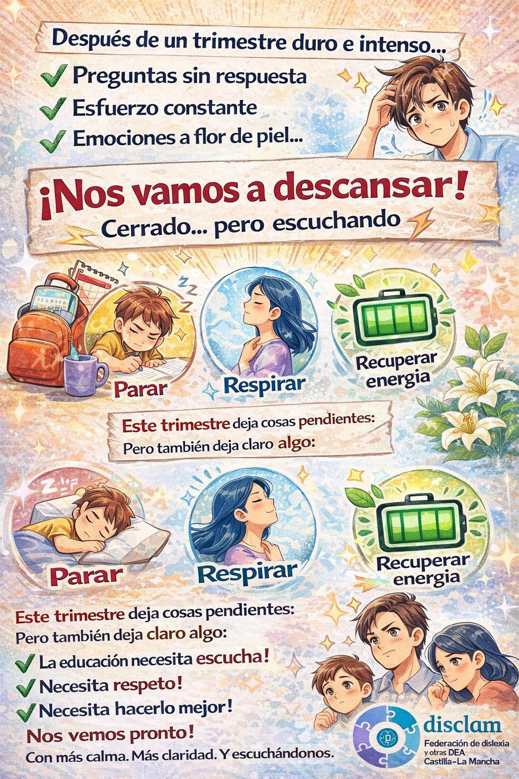 Infografía sobre descanso y estudio